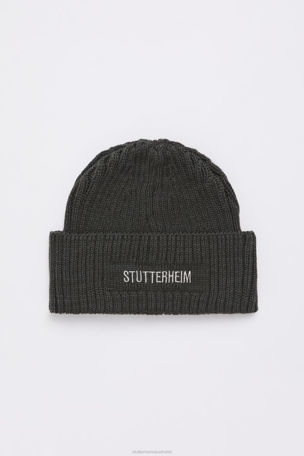 accessories_logo_beanie_green_stutterheim_unisex_0v8x368.jpg Accessories Logo Beanie Green Stutterheim Unisex 0V8X368 - Image 1