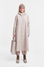 Clothing Mosebacke Long Print Raincoat Light Sand Stutterheim Women 0V8X74