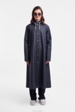 Clothing Mosebacke Long Print Raincoat Navy Stutterheim Women 0V8X72