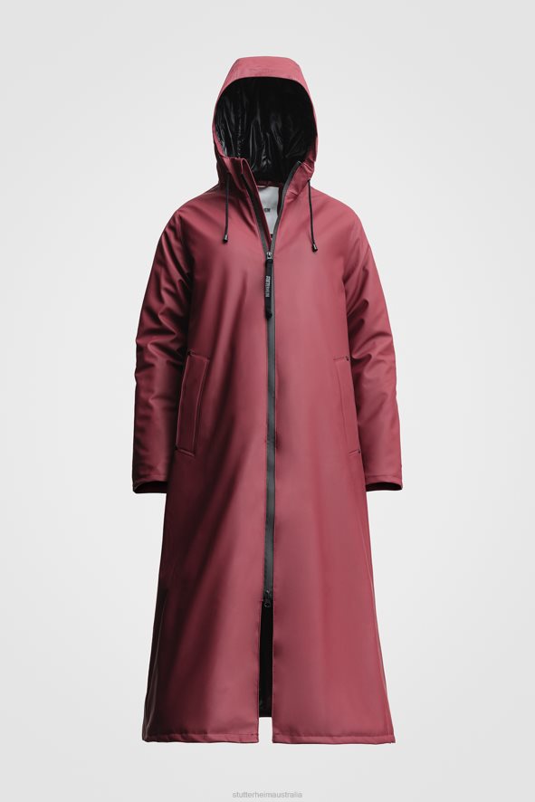 clothing_mosebacke_long_winter_raincoat_burgundy_stutterheim_women_0v8x205.jpg Clothing Mosebacke Long Winter Raincoat Burgundy Stutterheim Women 0V8X205 - Image 1