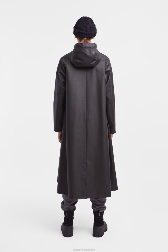 Clothing Mosebacke Long Lightweight Zip Raincoat Black Stutterheim Women 0V8X9