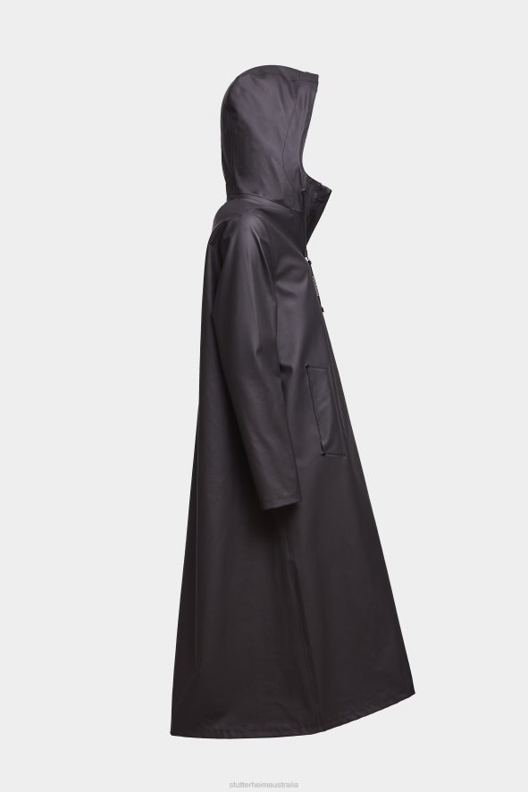 Clothing Mosebacke Long Lightweight Zip Raincoat Black Stutterheim Women 0V8X9