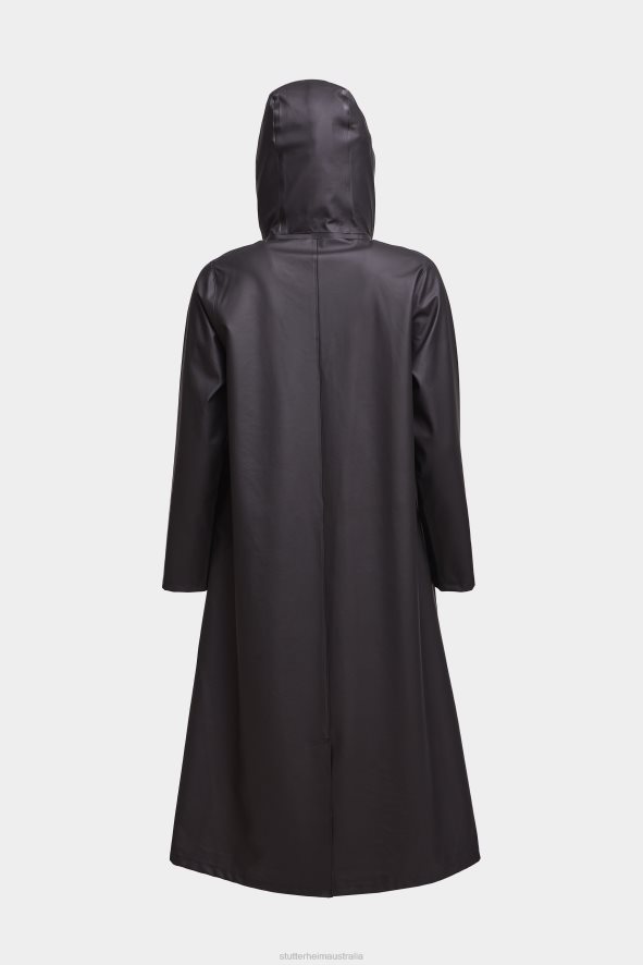 Clothing Mosebacke Long Lightweight Zip Raincoat Black Stutterheim Women 0V8X9