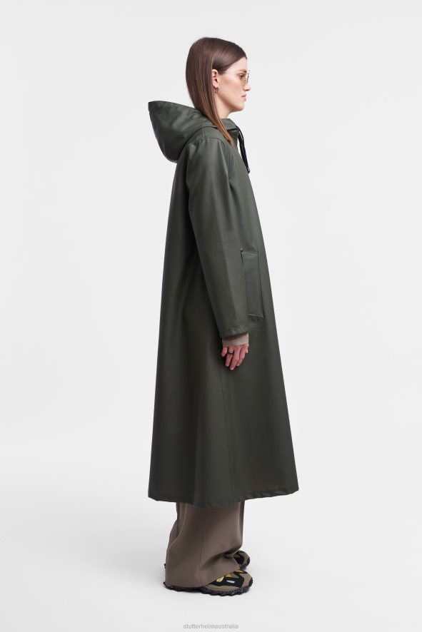 Clothing Mosebacke Long Lightweight Zip Raincoat Green Stutterheim Women 0V8X8