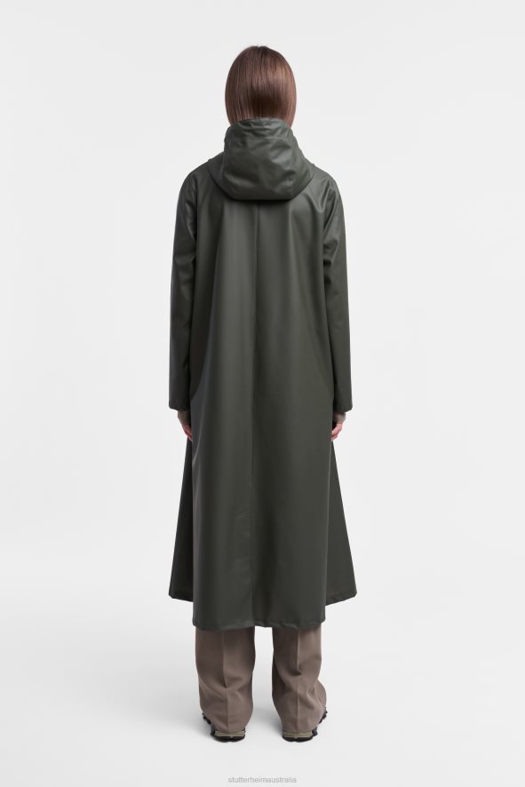 Clothing Mosebacke Long Lightweight Zip Raincoat Green Stutterheim Women 0V8X8