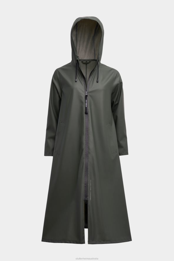Clothing Mosebacke Long Lightweight Zip Raincoat Green Stutterheim Women 0V8X8