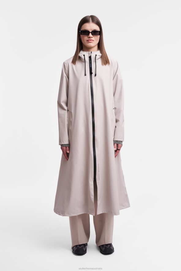 Clothing Mosebacke Long Lightweight Zip Raincoat Light Sand Stutterheim Women 0V8X11