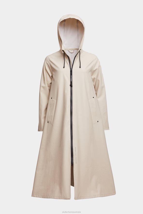 Clothing Mosebacke Long Lightweight Zip Raincoat Oyster Stutterheim Women 0V8X10
