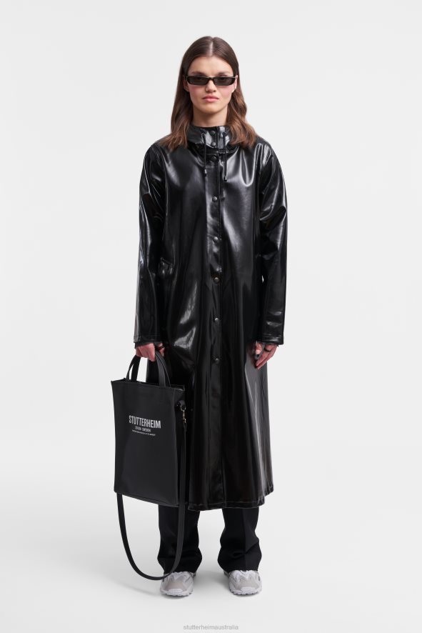 Clothing Mosebacke Long Print Opal Raincoat Black Stutterheim Women 0V8X68