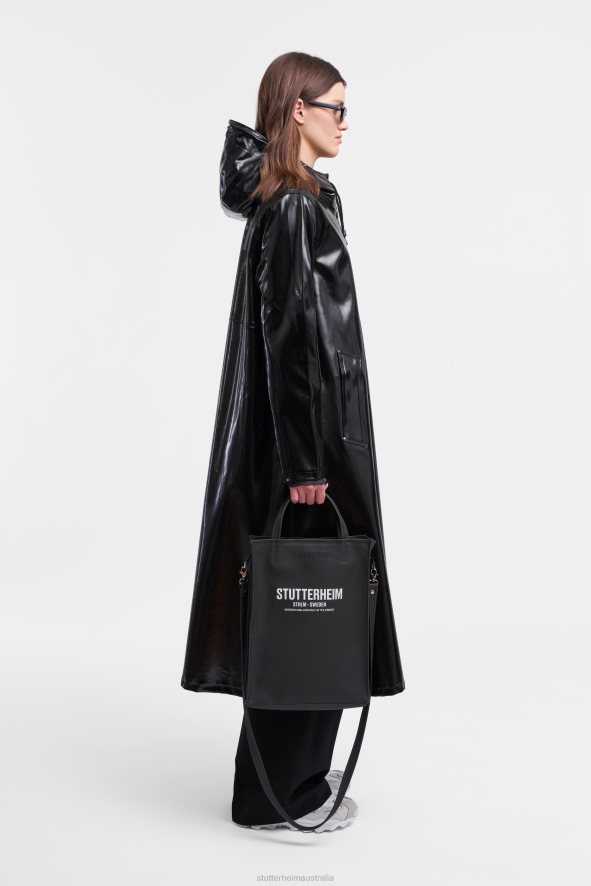 Clothing Mosebacke Long Print Opal Raincoat Black Stutterheim Women 0V8X68