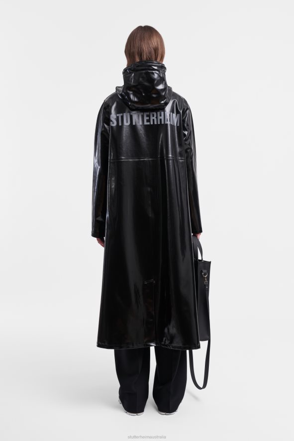 Clothing Mosebacke Long Print Opal Raincoat Black Stutterheim Women 0V8X68