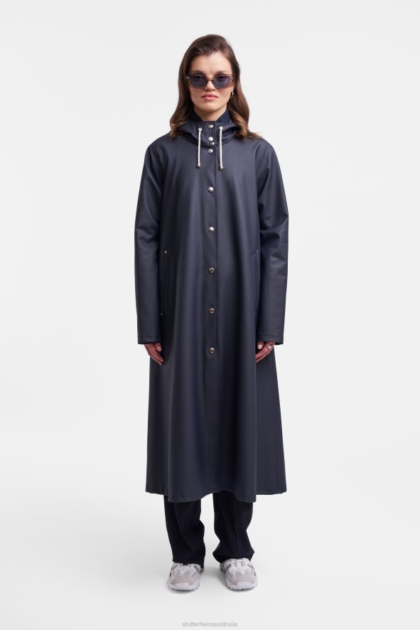 Clothing Mosebacke Long Print Raincoat Navy Stutterheim Women 0V8X72